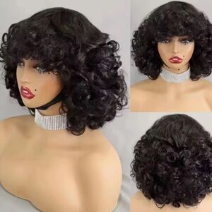 Elegant Black Curly Wig for Women